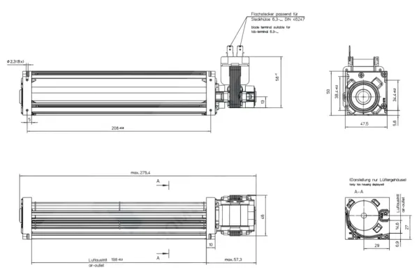 Габаритные размеры QL3/2000A2-2112LH-447cn