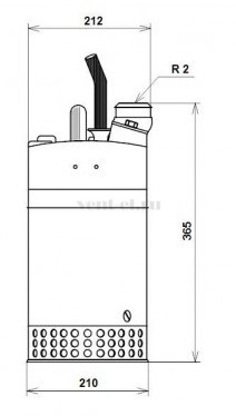 Габаритные размеры дренажного насоса Grundfos DW.50.09.A3