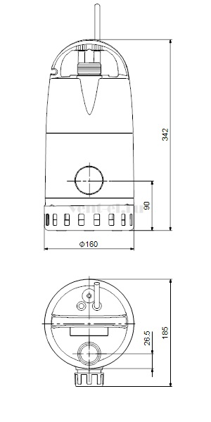 Габаритные размеры погружного насоса Grundfos UNILIFT CC 9 M1 Габаритные размеры погружного насоса Grundfos UNILIFT CC 9 M1