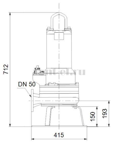 Габаритные размеры канализационного насоса Grundfos APG.50.92.3