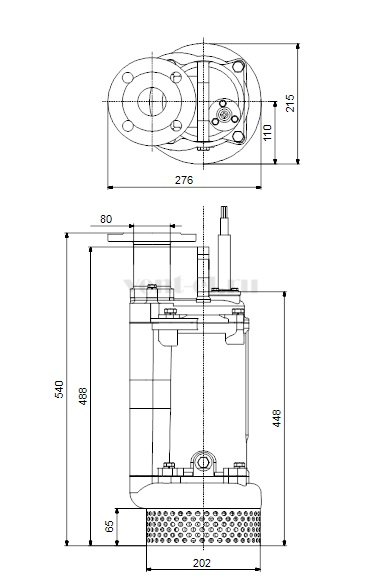 Габаритные размеры дренажного Grundfos DWK.O.6.80.22.5.0D Габаритные размеры дренажного Grundfos DWK.O.6.80.22.5.0D