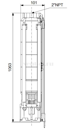 Габаритные размеры скважинного насоса Grundfos SP 11-11