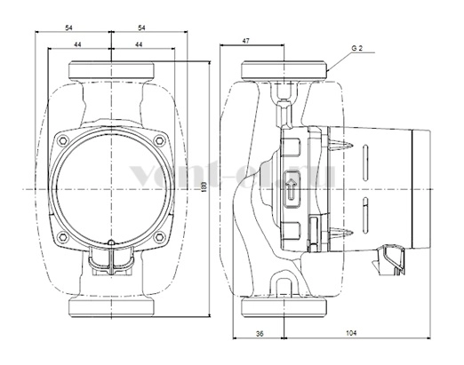 Габаритные размеры циркуляционного насоса Grundfos ALPHA3 32-40 NEW