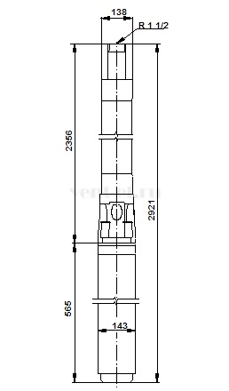 Габаритные размеры скважинного насоса Grundfos SP 5A-85