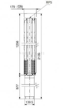 Габаритные размеры скважинного насоса Grundfos SP 95-6