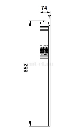 Габаритные размеры скважинного насоса Grundfos SQE 1-110