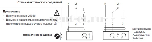 Схема подключения привода Belimo GM230A-TP
