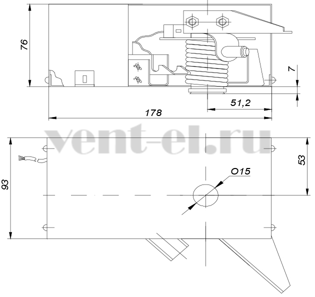 Размеры электромагнитного привода MS038-24 ALLFA ASTRA