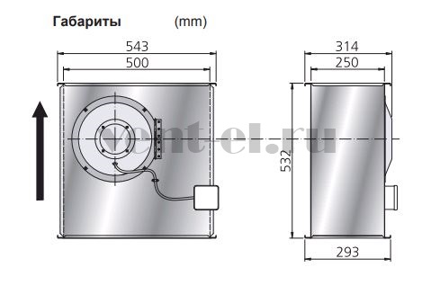 Канальный вентилятор Ostberg RK 500x250 D3 прямоугольный габаритные размеры Канальный вентилятор Ostberg RK 500x250 D3 прямоугольный габаритные размеры