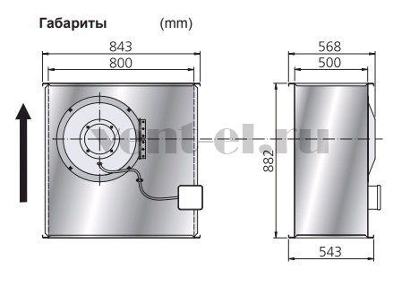 Канальный вентилятор Ostberg RK 800x500 E3 прямоугольный габаритные размеры Канальный вентилятор Ostberg RK 800x500 E3 прямоугольный габаритные размеры