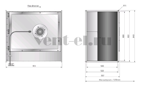 Канальный вентилятор Ostberg RKB 800x500 B3 ErP прямоугольный габаритные размеры Канальный вентилятор Ostberg RKB 800x500 B3 ErP прямоугольный габаритные размеры
