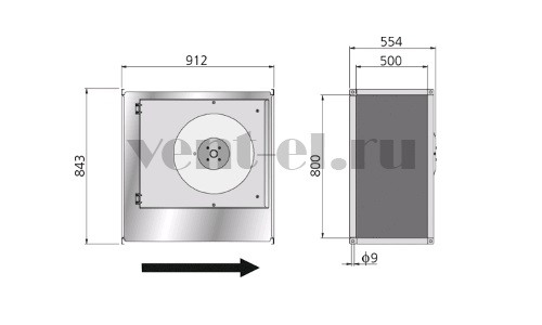 Канальный вентилятор Ostberg RKB 800x500 K1 прямоугольный габаритные размеры Канальный вентилятор Ostberg RKB 800x500 K1 прямоугольный габаритные размеры