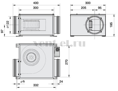 Габаритные размеры Rosenberg Z 125 U