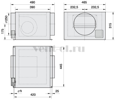 Габаритные размеры Rosenberg Z 250 E1