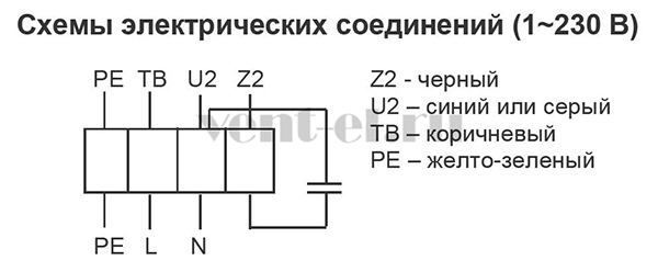 Схема подключения вентилятора CFs 100S