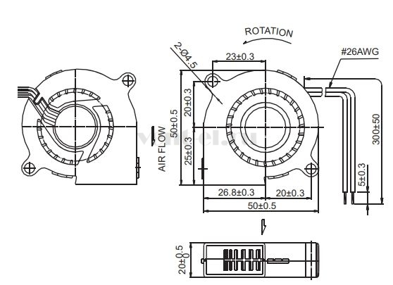 Габаритные размеры Sunon GB1205PKV2-8AY.GN Габаритные размеры Sunon GB1205PKV2-8AY.GN
