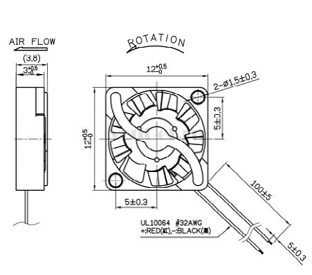 Габаритные размеры Sunon UF3C3-700