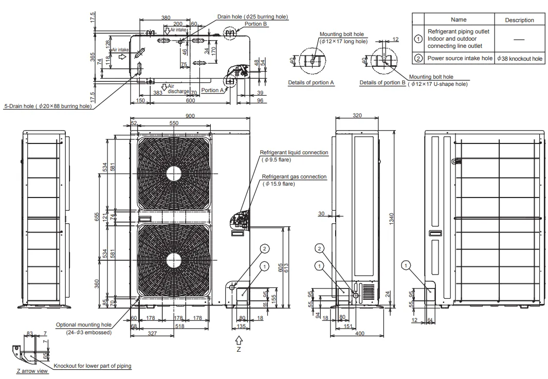 Габаритные размеры HWS-1405H-E